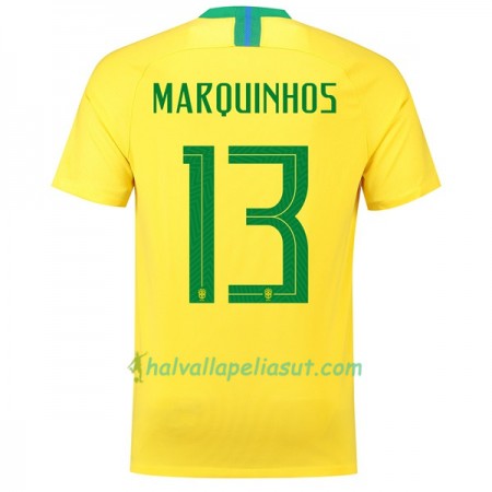 Jalkapallo Pelipaidat Brasilia Marquinhos 13 World Cup 2018 Kotipaita